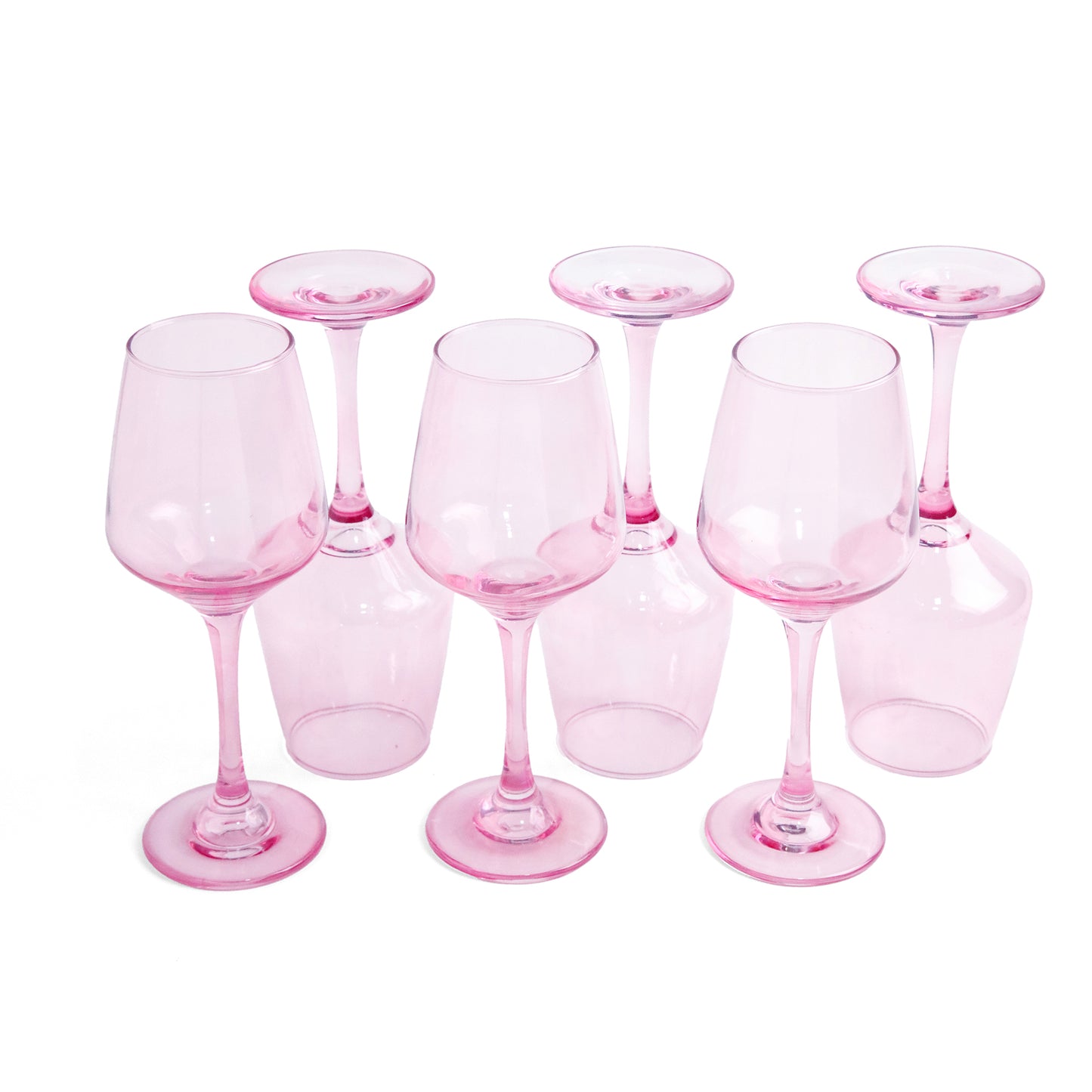 Wine Glass Set - Tulip Pink (300ml) Crystal Glassware Set