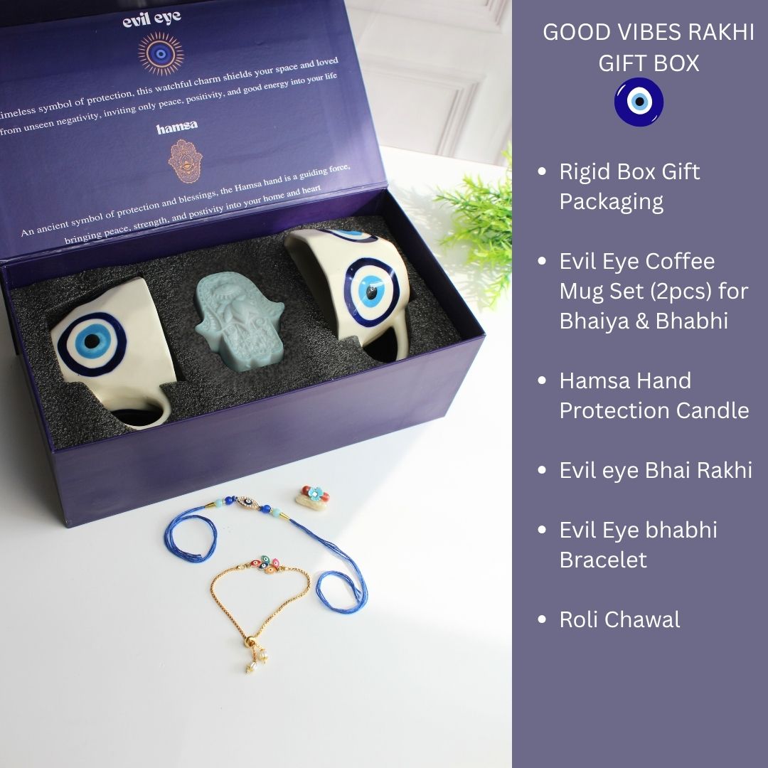 Good Vibes Gift Set- Rakhi Set for for Bhaiya & Bhabhi