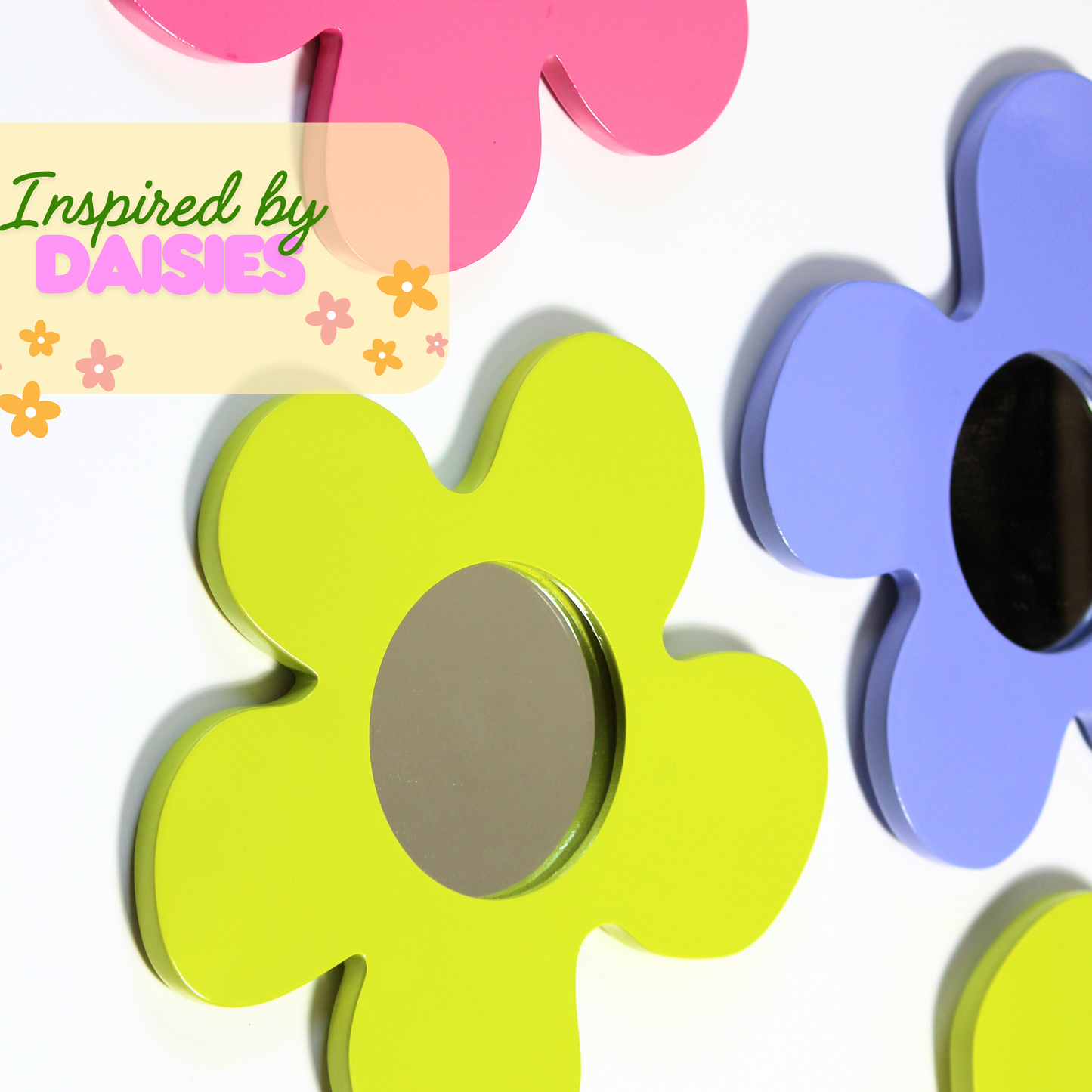 Daisy Glow Wall Mirror(Lime)- Cute Decor