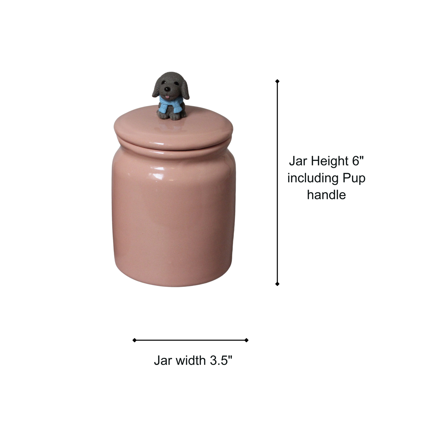 Paws & Pink Ceramic Jars – Set of 2 for Snacks Storage