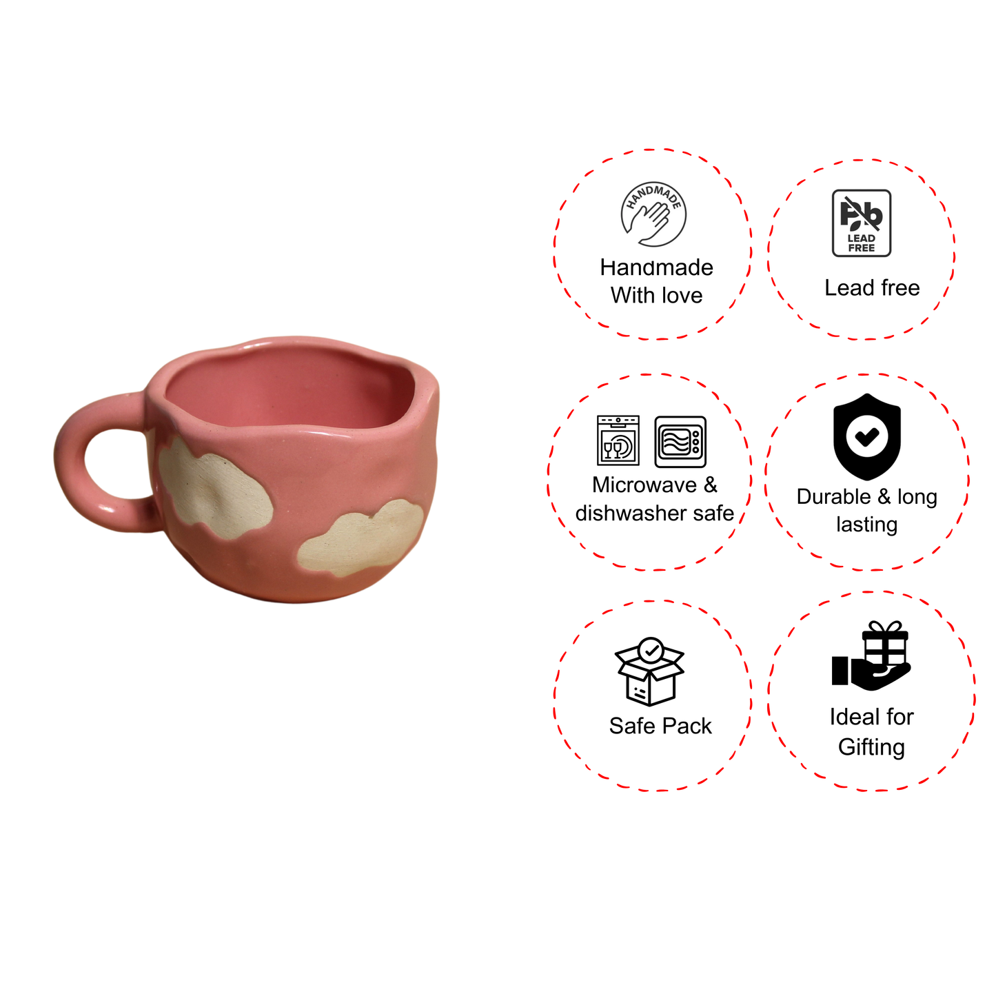 Pink Cloud- Mugs Set- (4 Pcs)