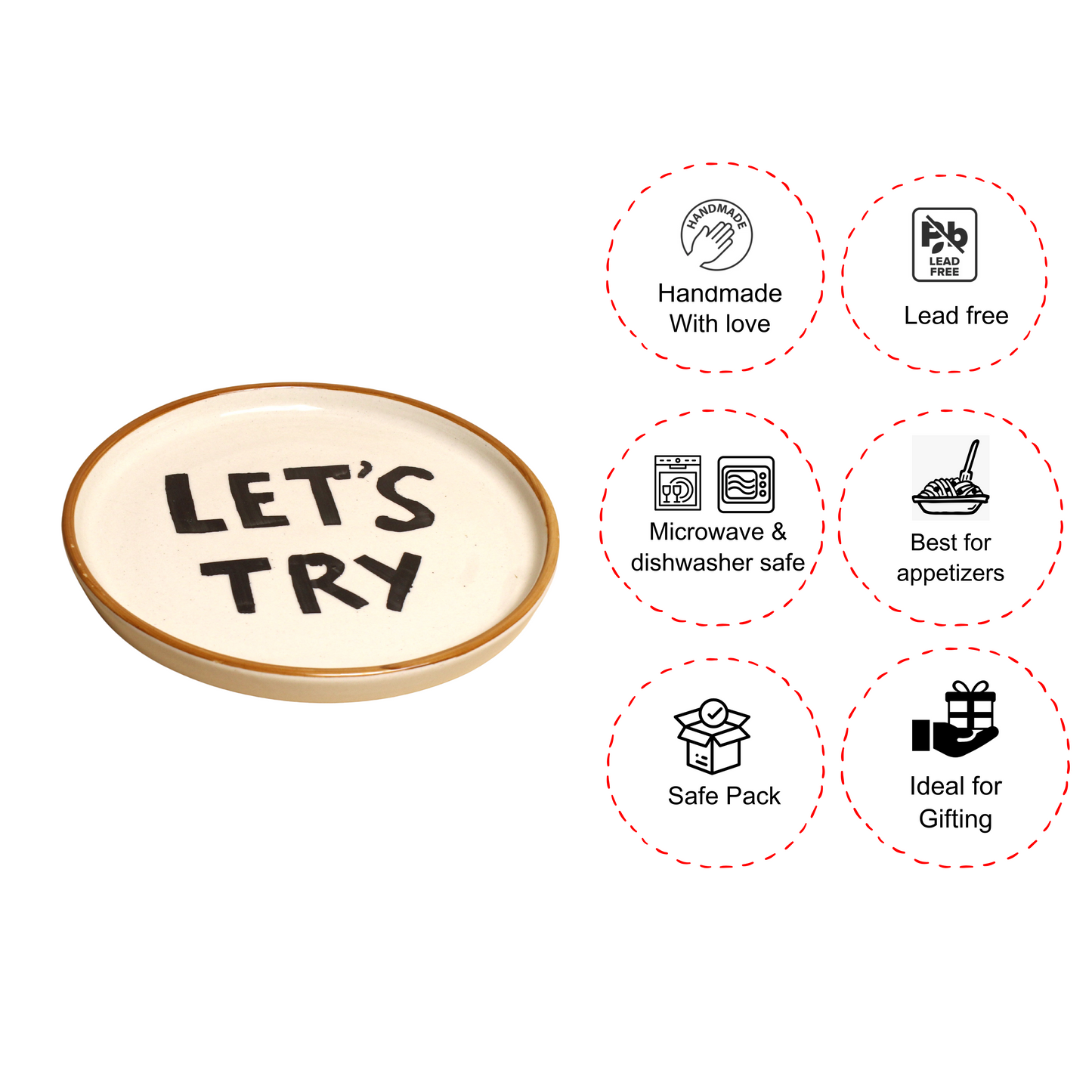 Let's Try Plates- Set of 2 Quarter Plates (8")