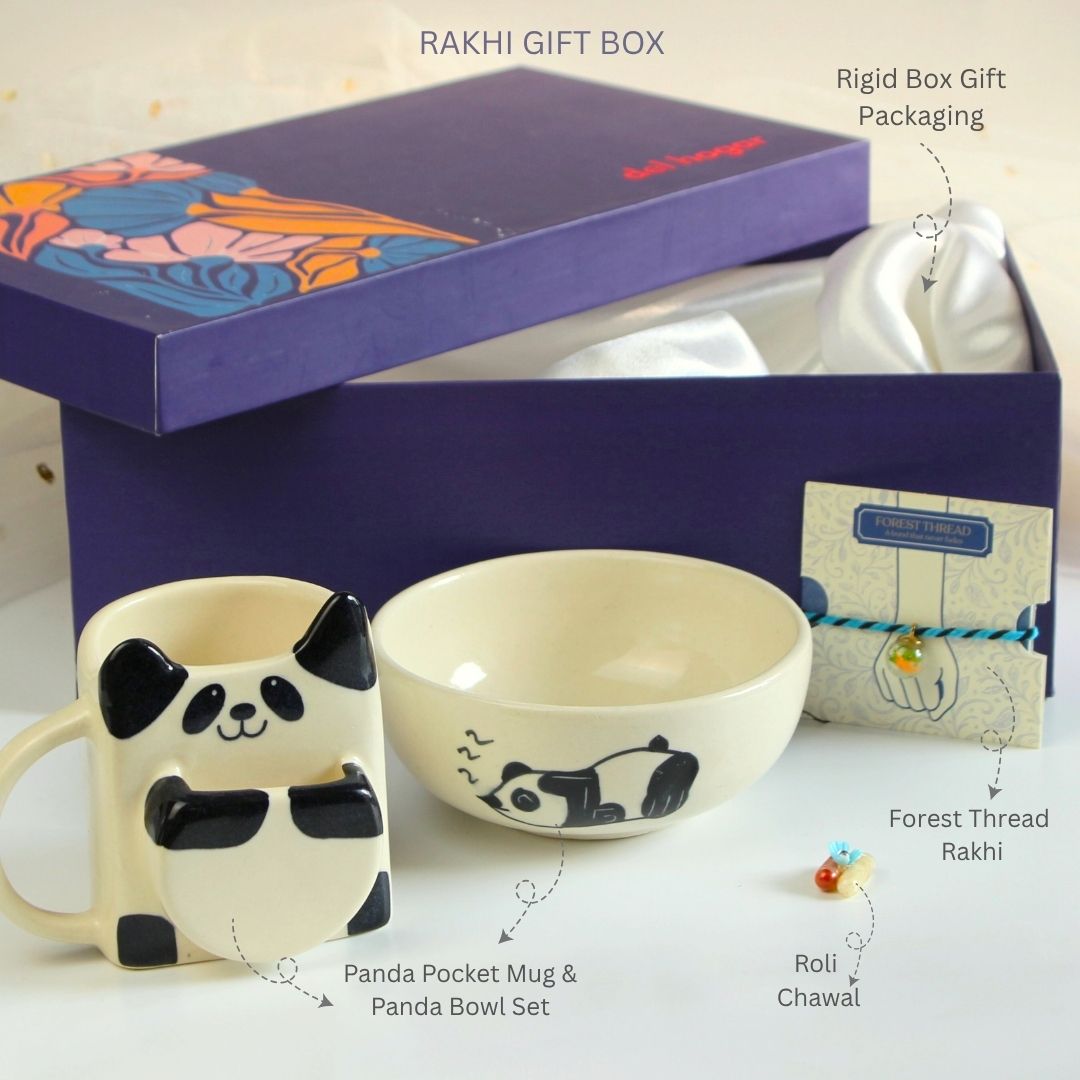 Panda Vibes Rakhi Gift Set