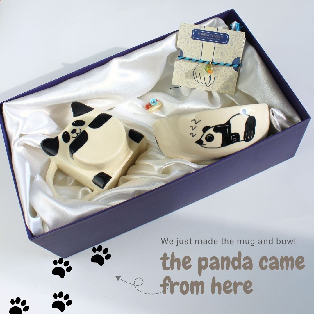 Panda Vibes Rakhi Gift Set