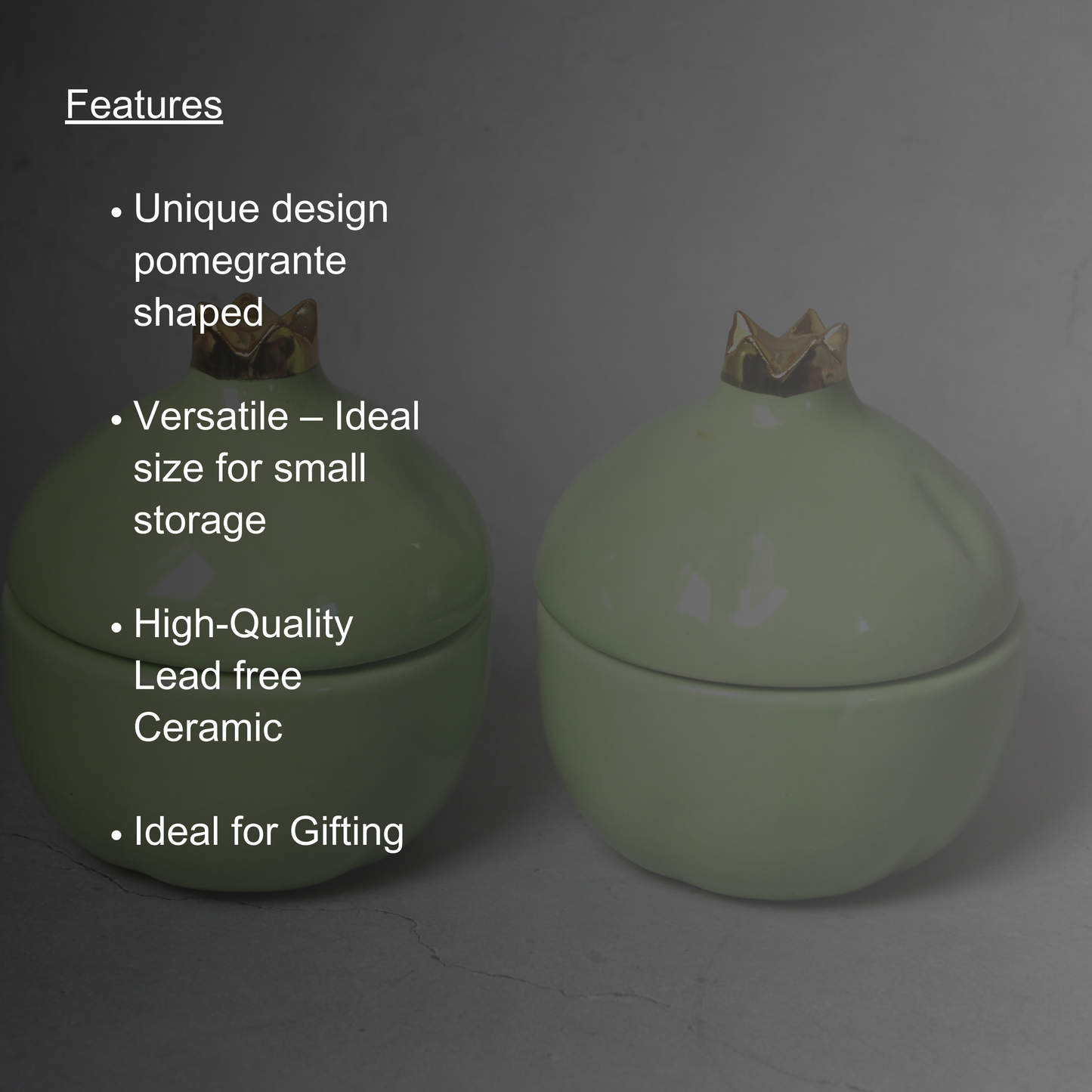 Pomegranate Ceramic Jars set of 2 - Small Storage Delight