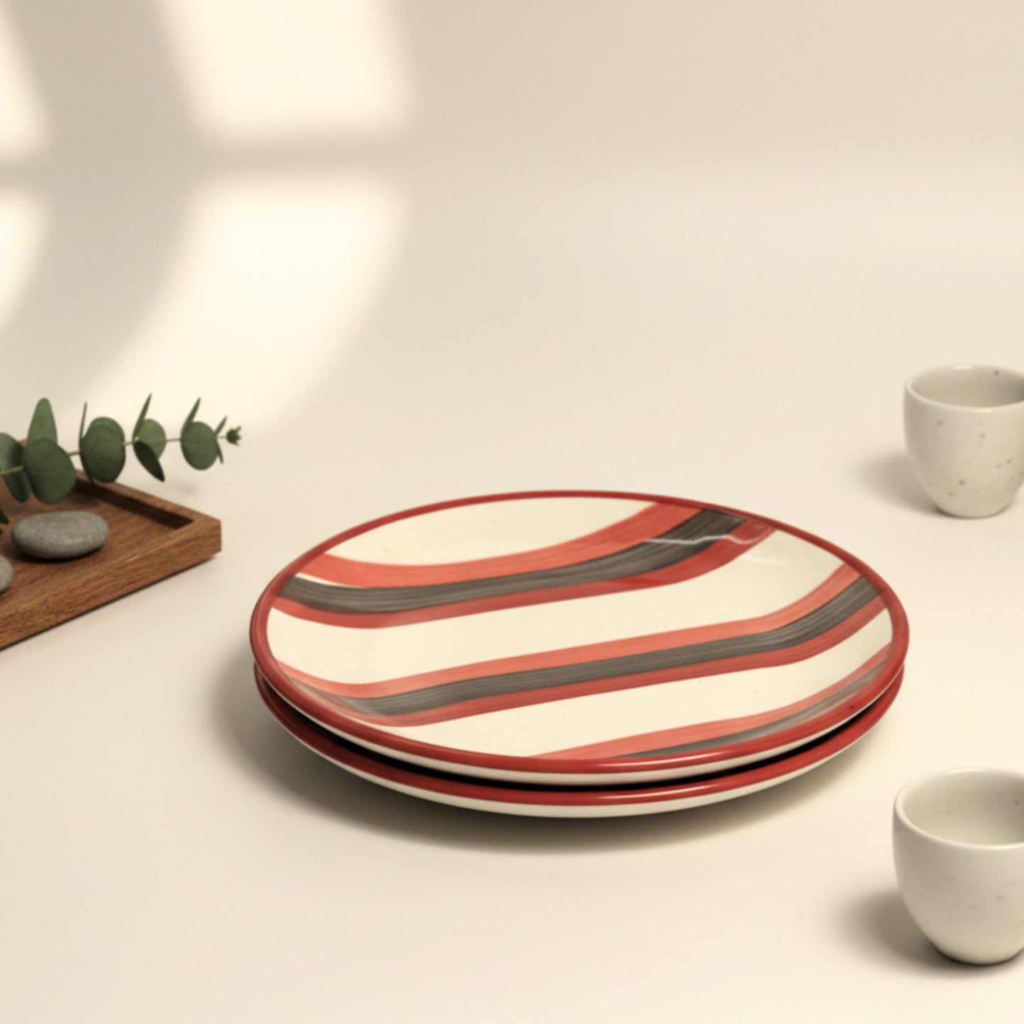 Urban Stripes Snack Plates-Quarter Plates 7"
