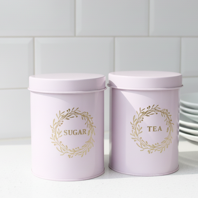 Kitchen Containers Set (2 Pcs)- Lavender, Air Tight