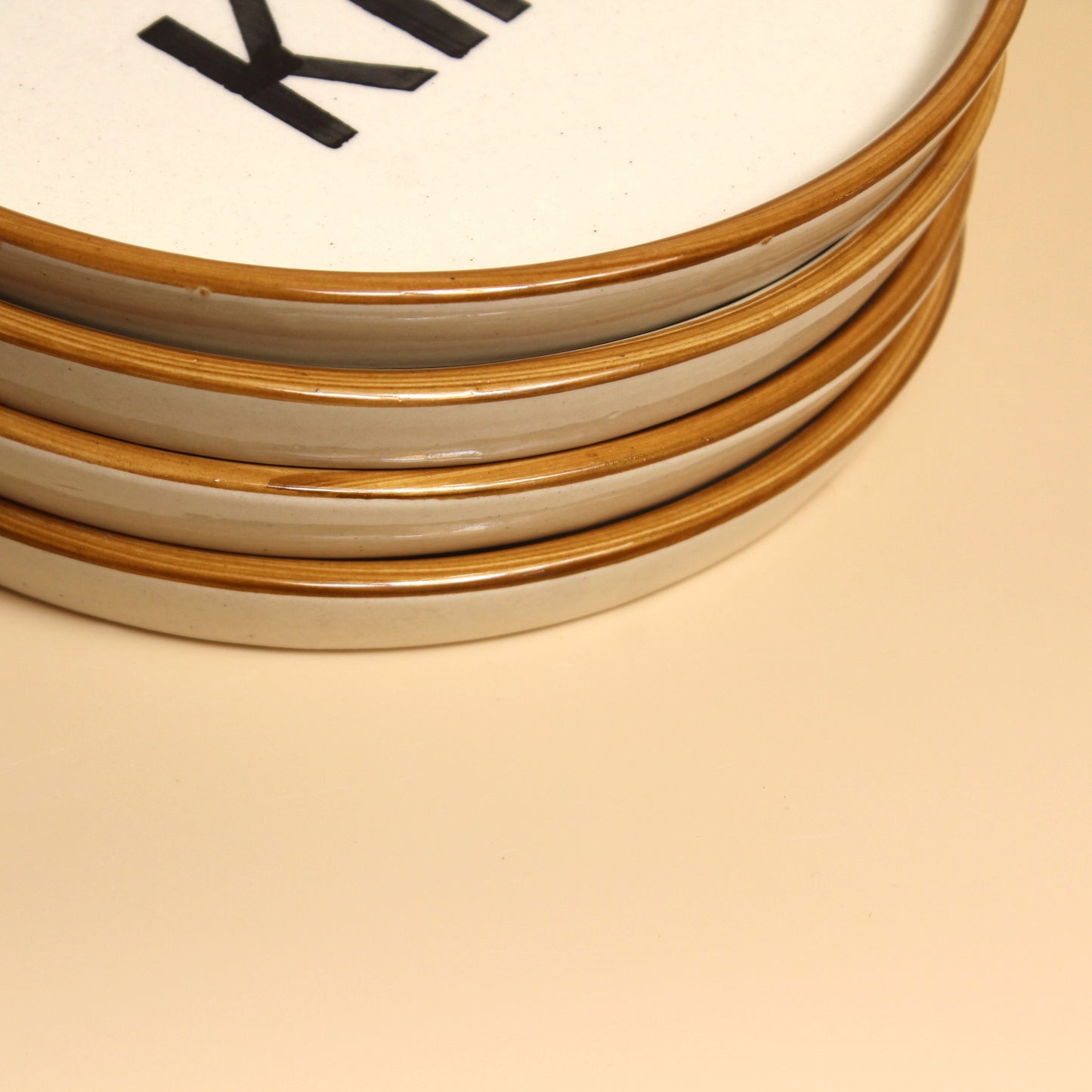 Kindness Plates – Set of 4 Minimalistic Handwritten Quarter Plates