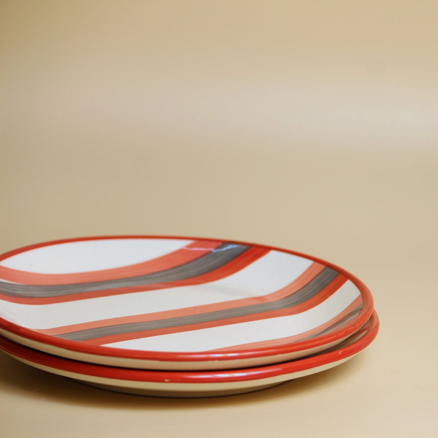 Urban Stripes Snack Plates- Set of 2 Quarter Plates