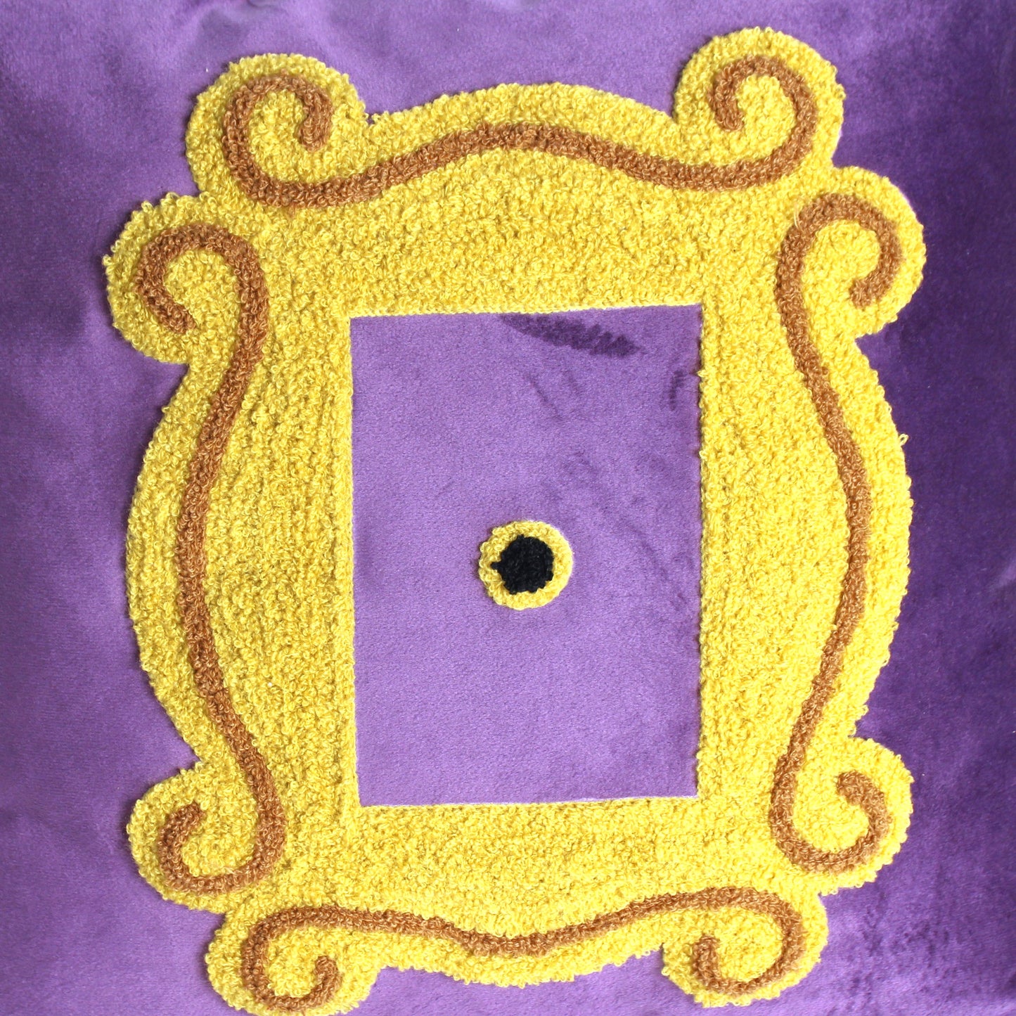 Monica's Door Cushion Cover- (Purple, Yellow Embroidered)