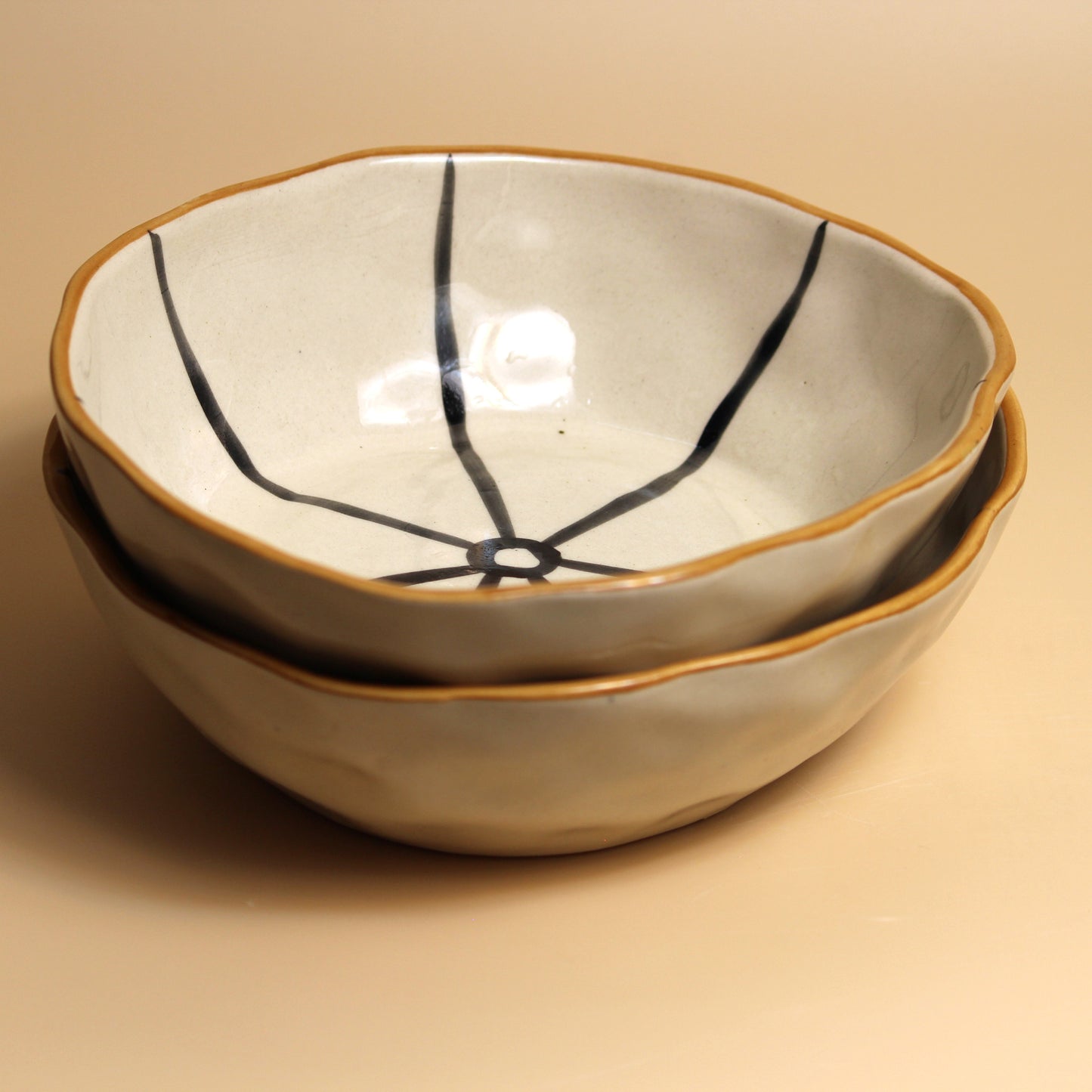 Beige Harmony Serving Bowl I Single