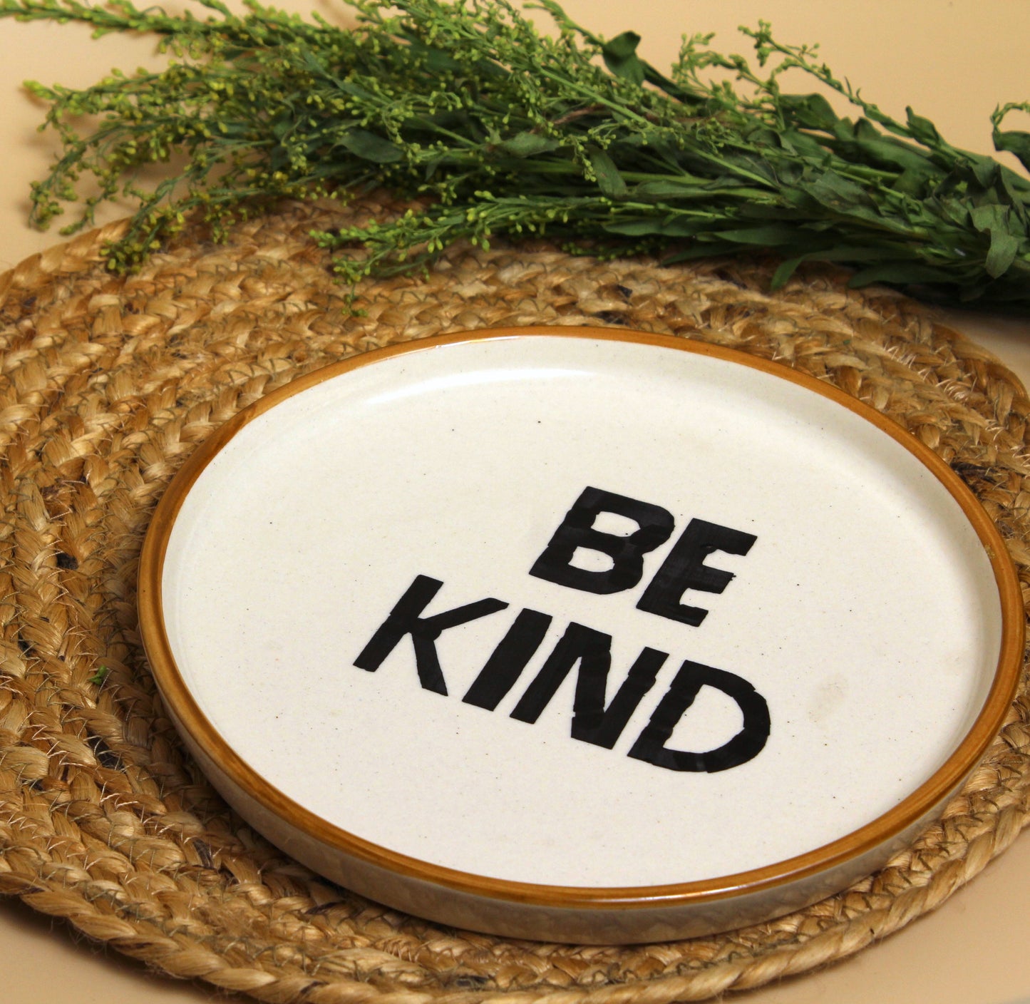 Kindness Plate - Minimalistic handwritten Quarter Plate