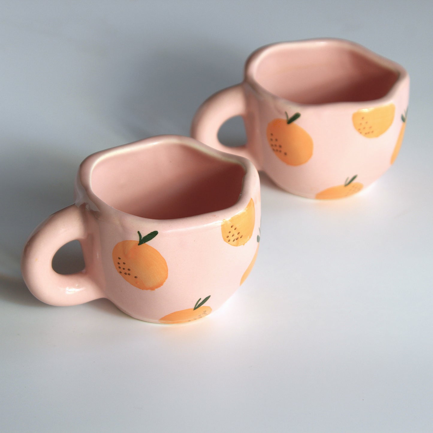 Fiesta Pink & Orange Mugs (Set of 2)-La tomatina Inspired