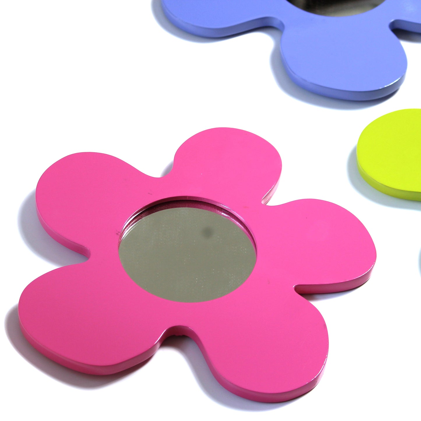Daisy Glow Wall Mirror (Hot Pink)- Cute Decor