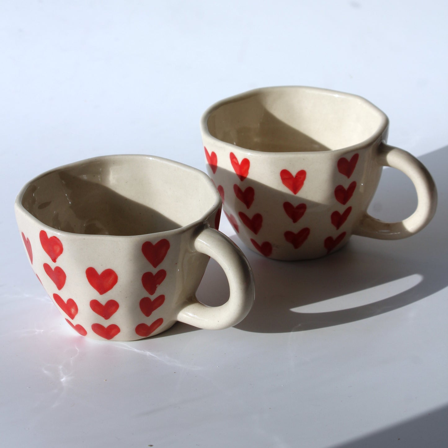 Red Hearts Mug- Set of 2