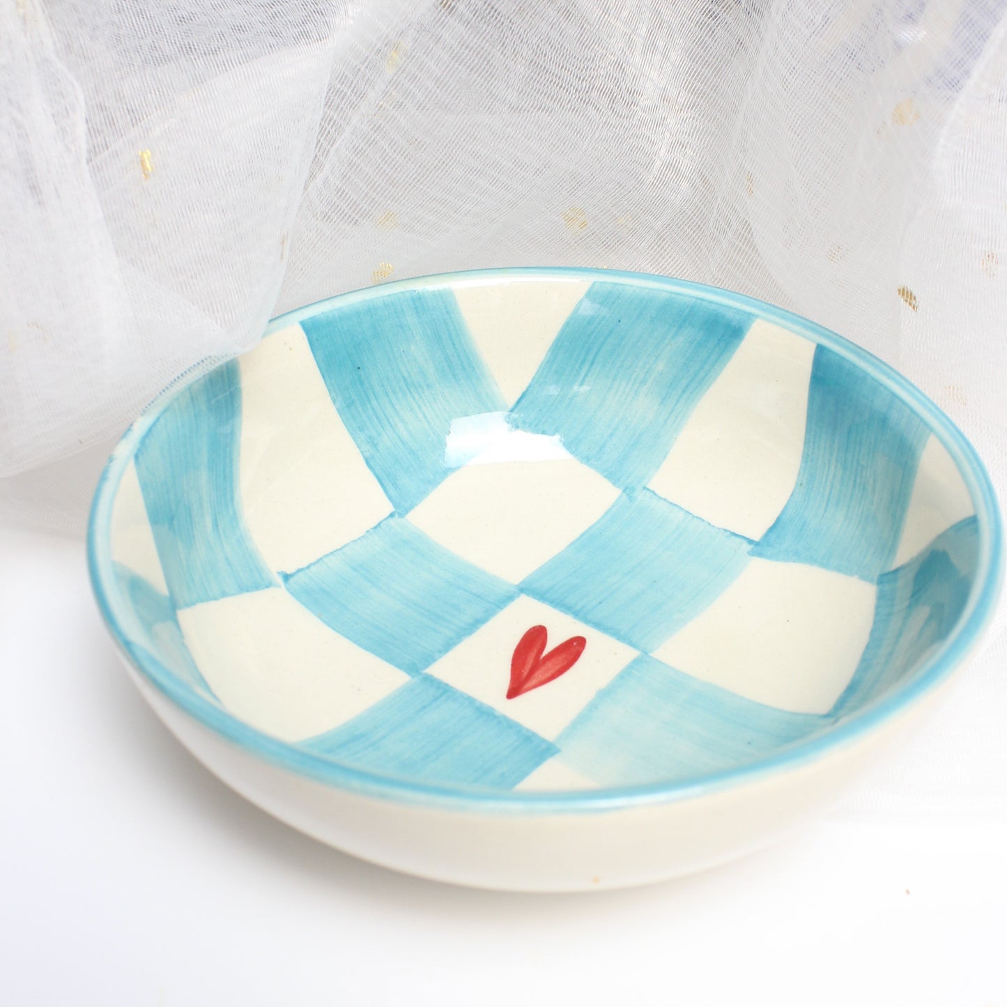 Sea Check Ceramic Bowl- Multipurpose Deep Bowls