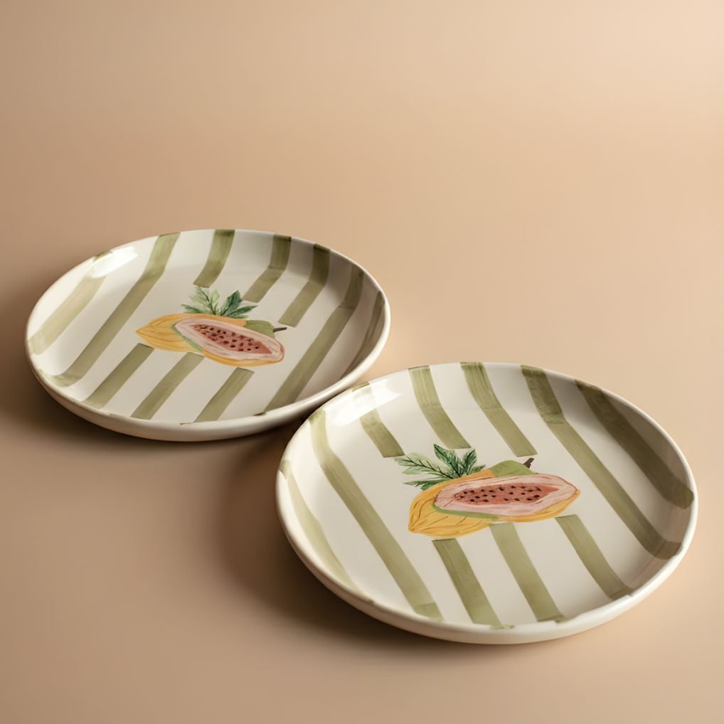 Olive Papaya 8.5" Plate- For Paratha, pizza & more
