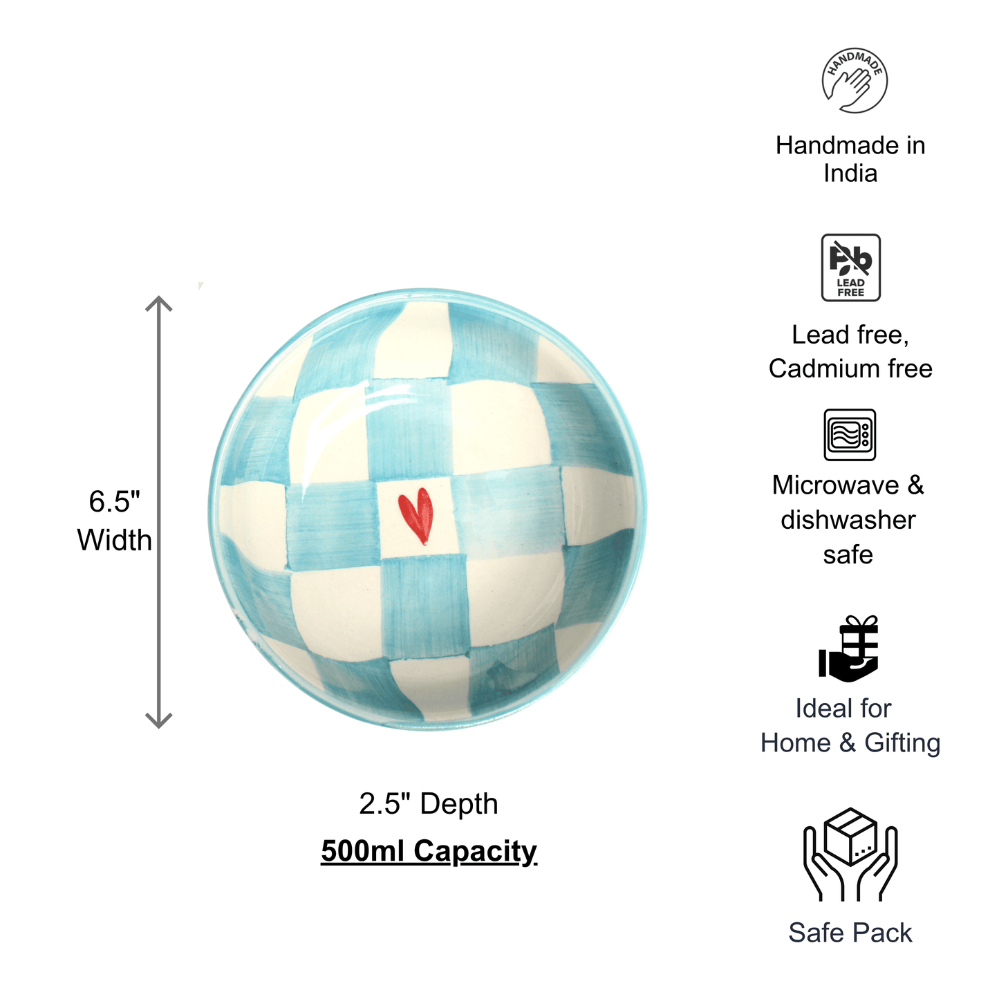 Giftbox- Bowl Set (Sea Green Check)