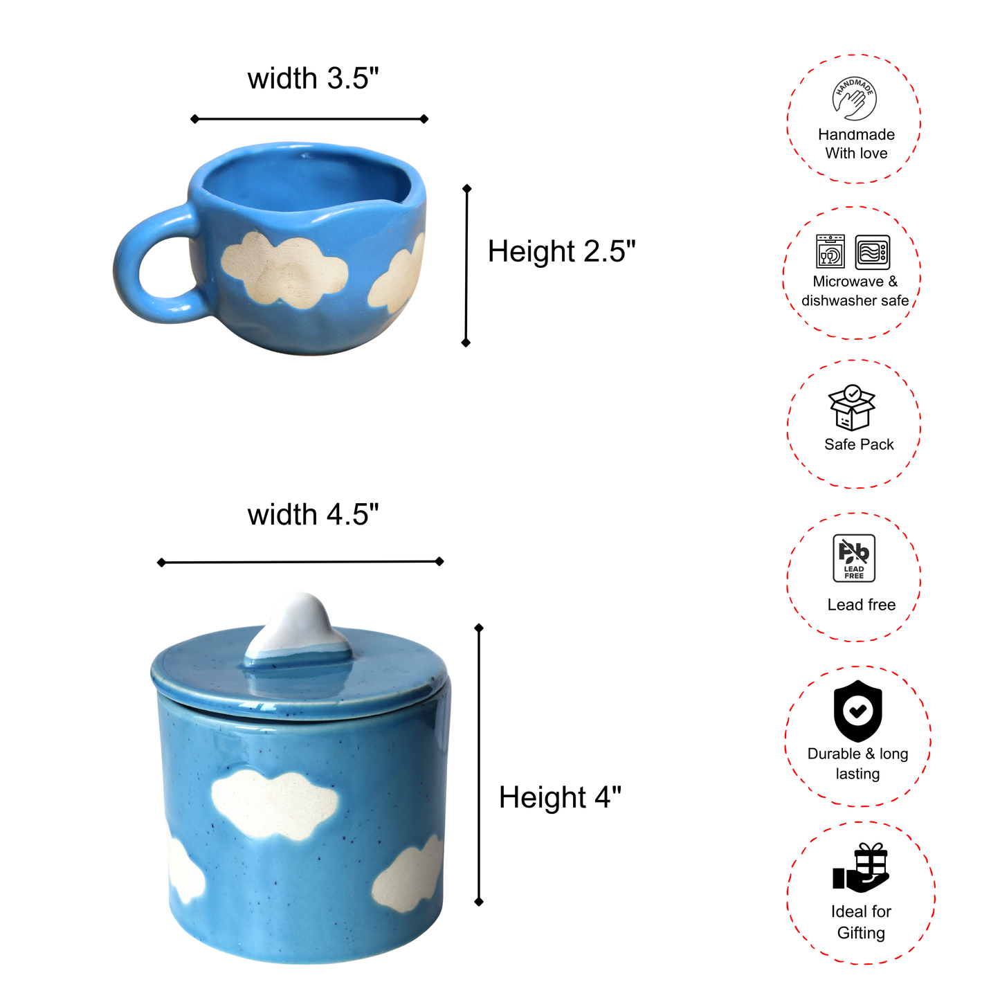Cloudy Dreams Rakhi Gift Set- Cloud Mug & Organizer