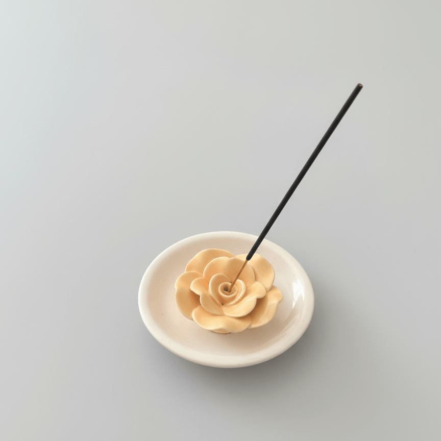Incense stick holder- Yellow, ceramic