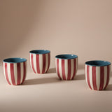 Chai Kulhad Set- Ruby Stripes (Set of 4)