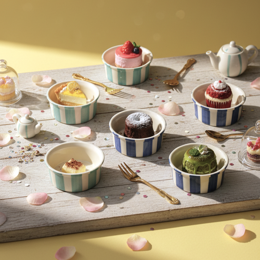 Coastal Stripes Dessert Bowls Sea Green (200ml)