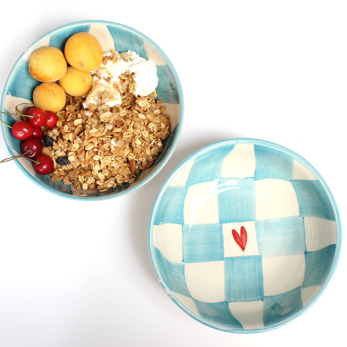 Sea Check Ceramic Bowl- Multipurpose Deep Bowls