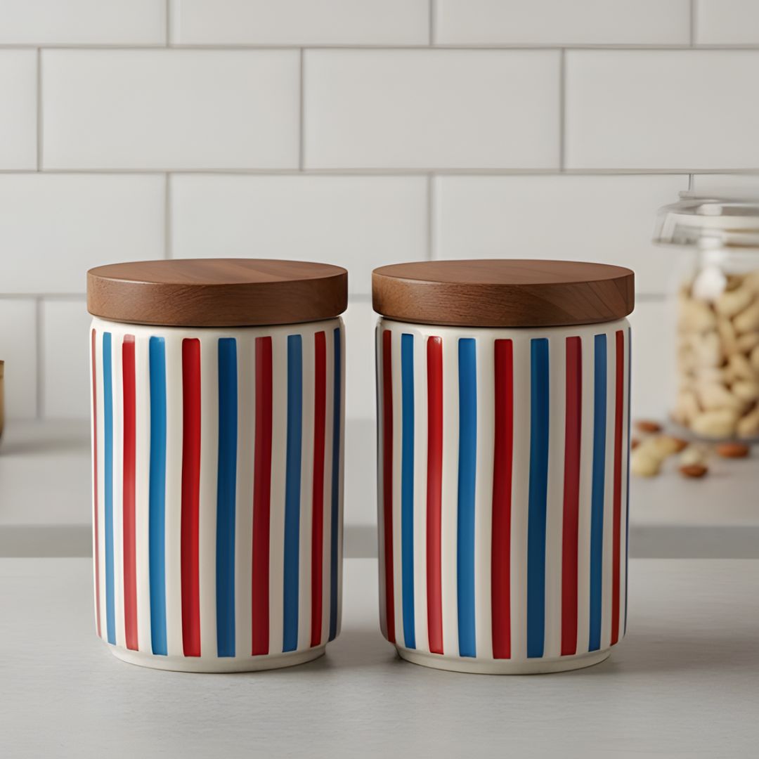 Paris Pantry Ceramic Storage Jar Set (650ml)