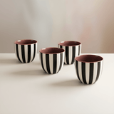 Chai Kulhad Set- Monochrome Stripes Tumblers (Set of 4)