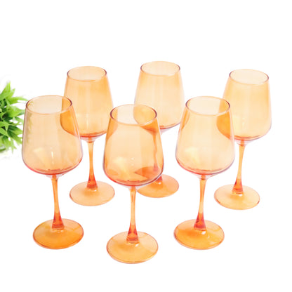Wine Glass Set - Amber (300ml) Crystal Glassware Set