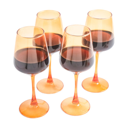 Wine Glass Set - Amber (300ml) Crystal Glassware Set
