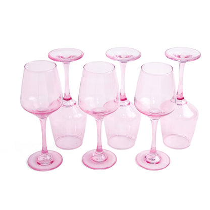 Wine Glass Set - Tulip Pink (300ml) Crystal Glassware Set