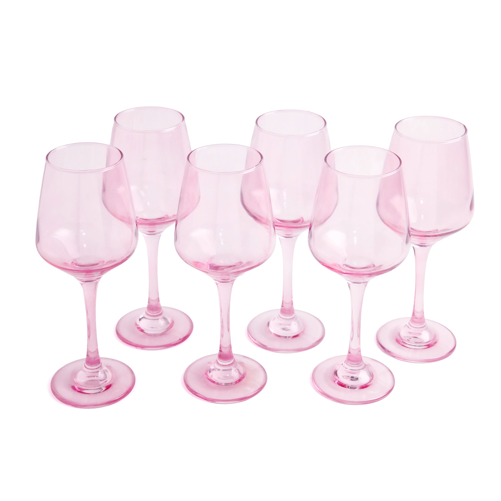 Wine Glass Set - Tulip Pink (300ml) Crystal Glassware Set