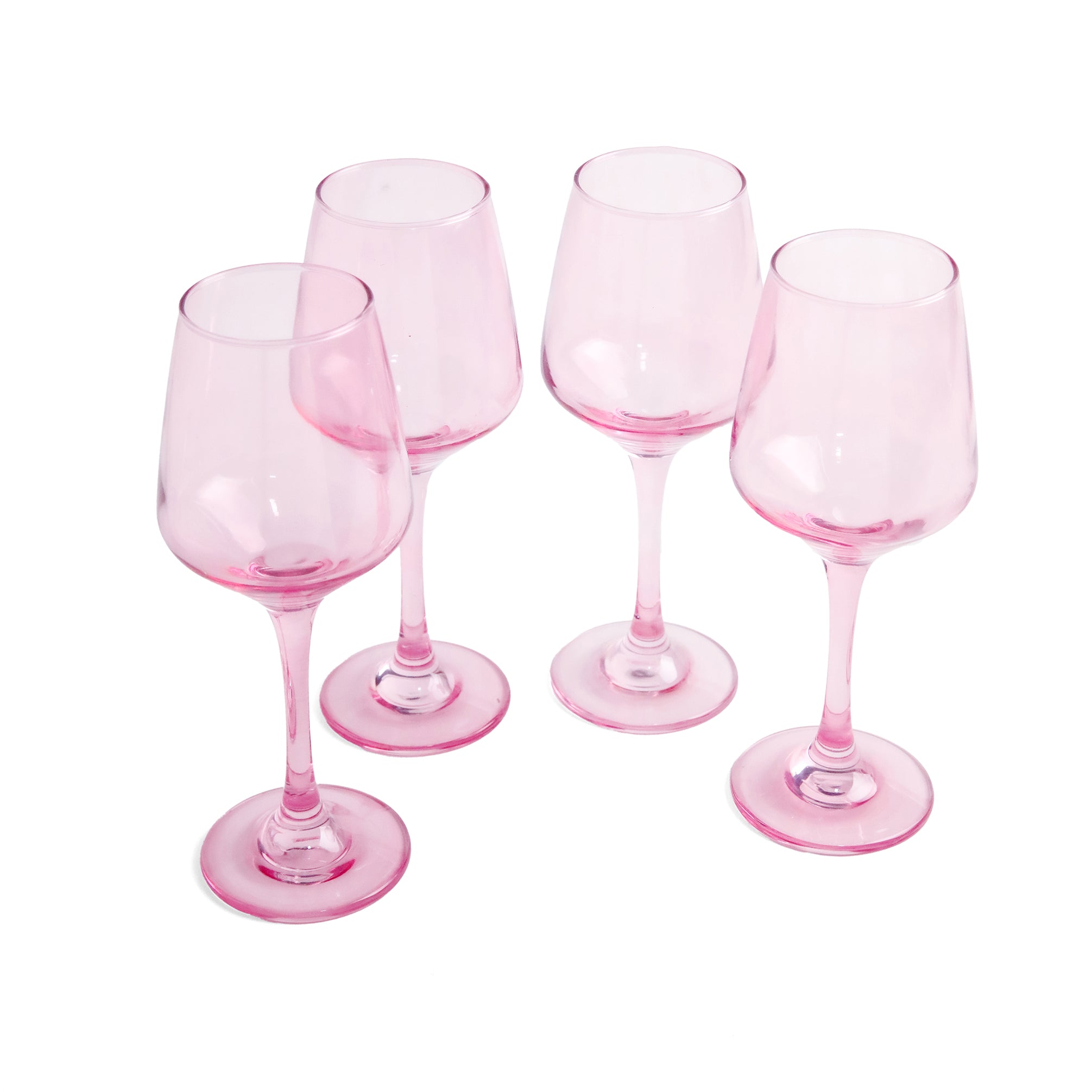 Wine Glass Set - Tulip Pink (300ml) Crystal Glassware Set