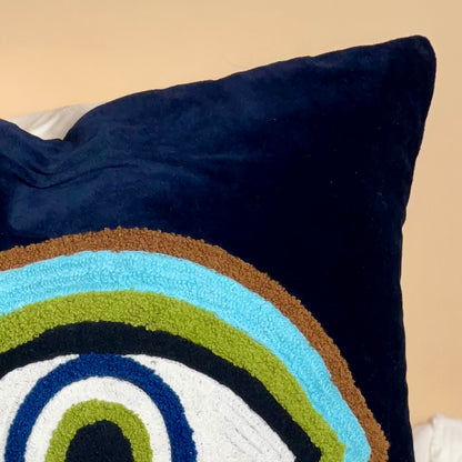 Mystical Evil Eye Cushion cover- Velvet( 16” x 16”)