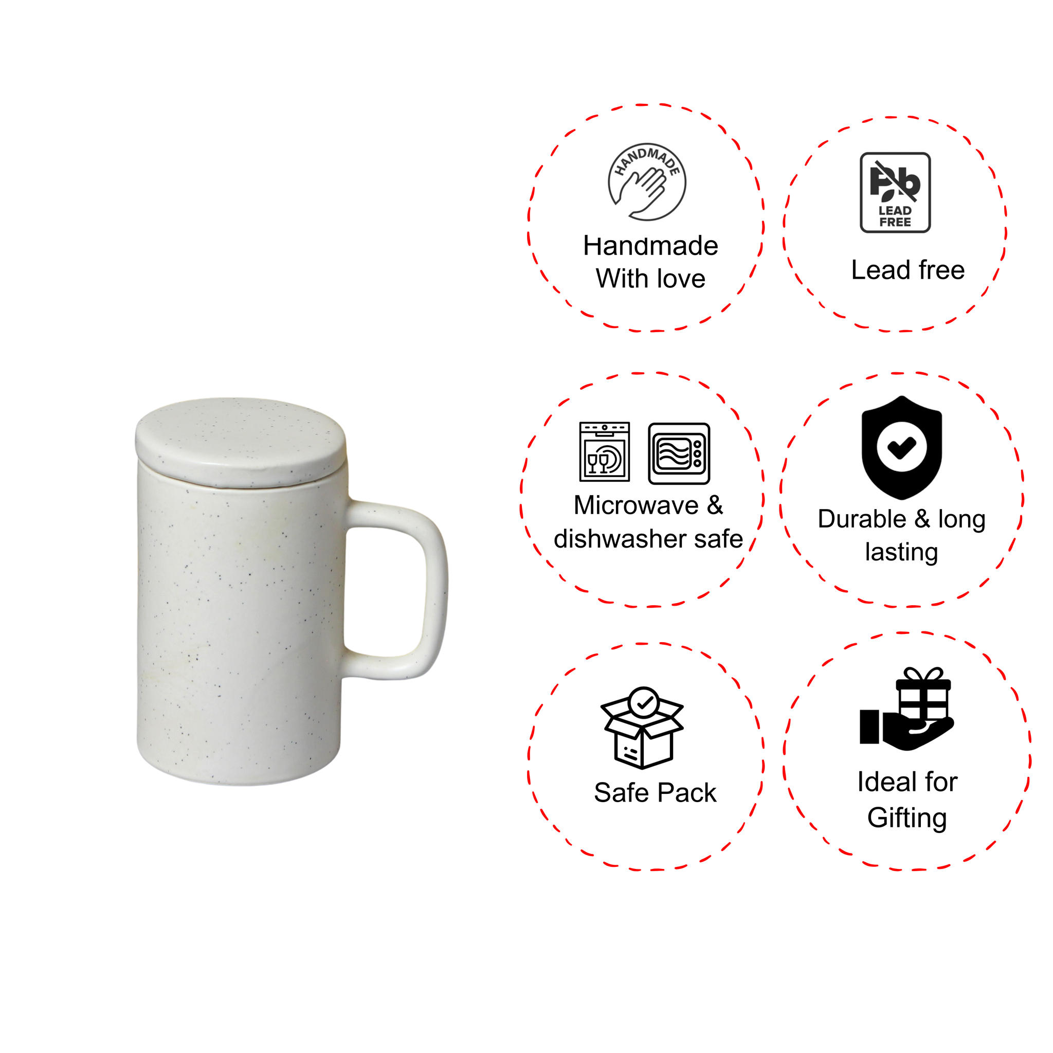 Ivory Mug with Removable Lid – Perfect for keeping it hot