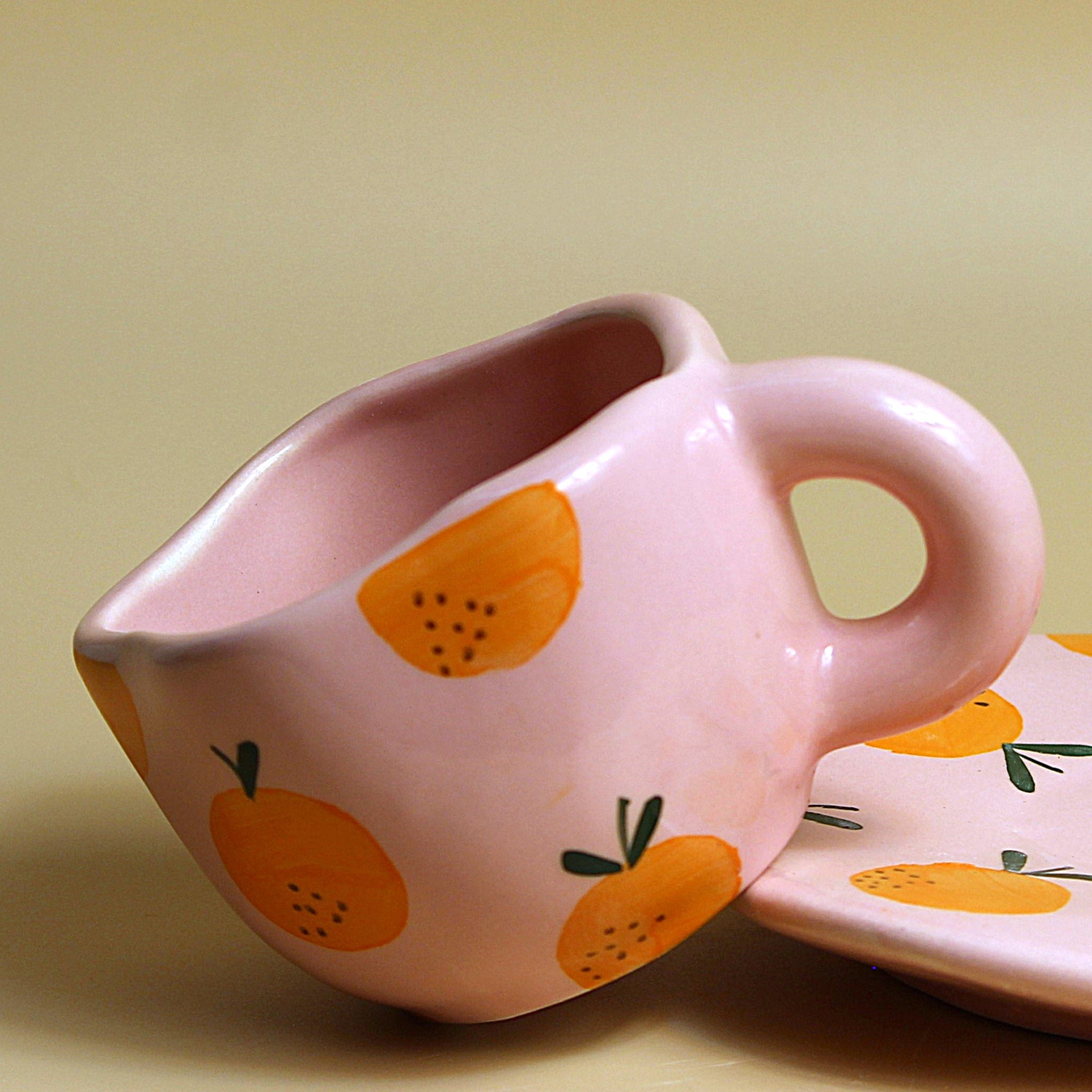 Fiesta Pink & Orange Coffee mug -Valencian Orange Inspired