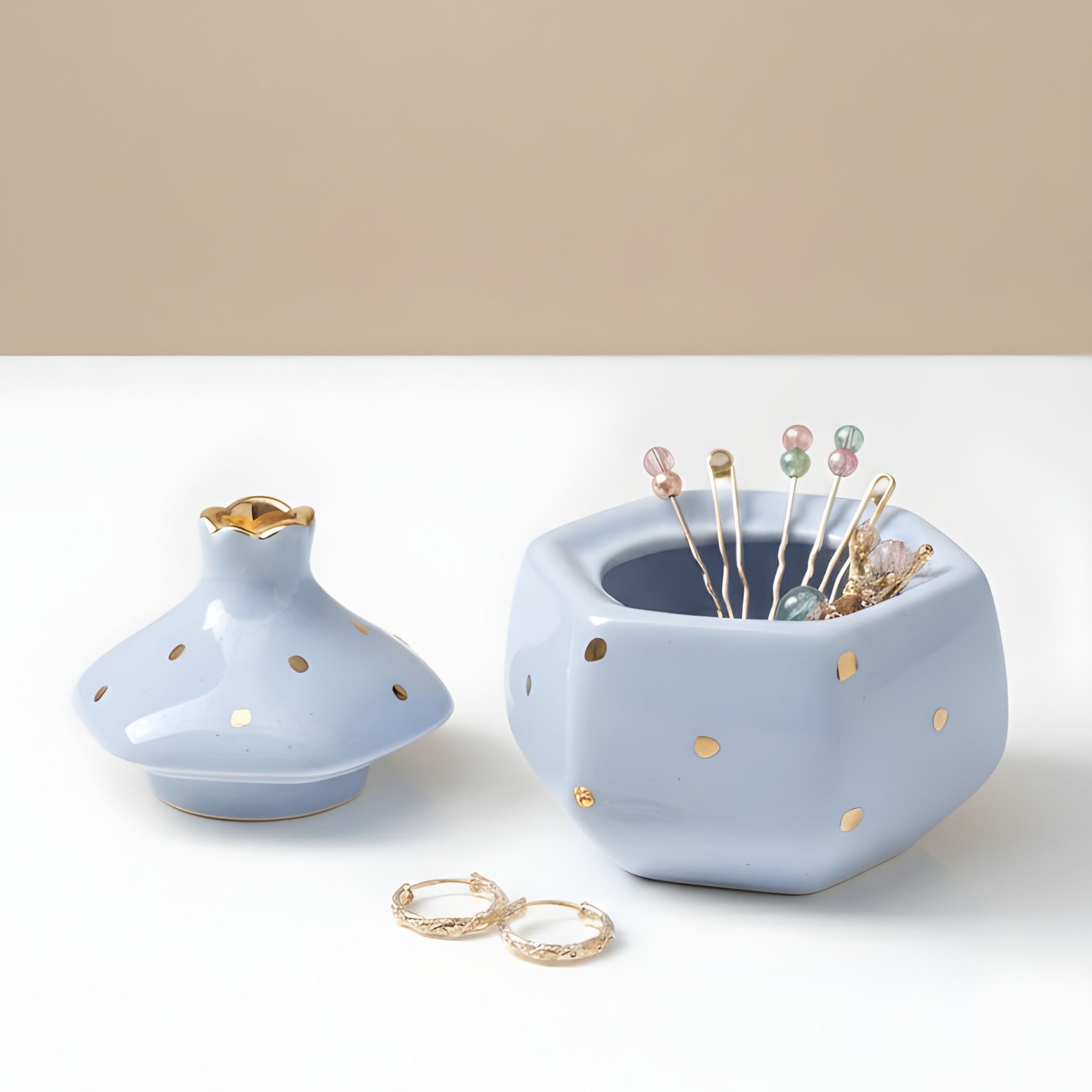 Pomegranate  Jars- Gold dusted (Ice Blue ,300ml)