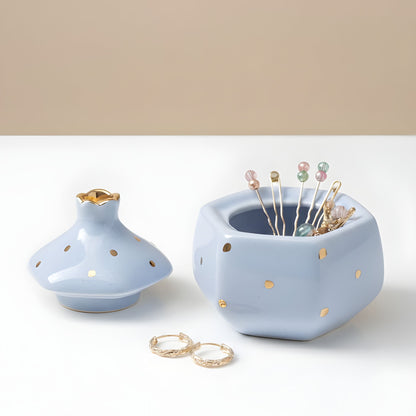 Pomegranate  Jars- Gold dusted (Ice Blue ,300ml)