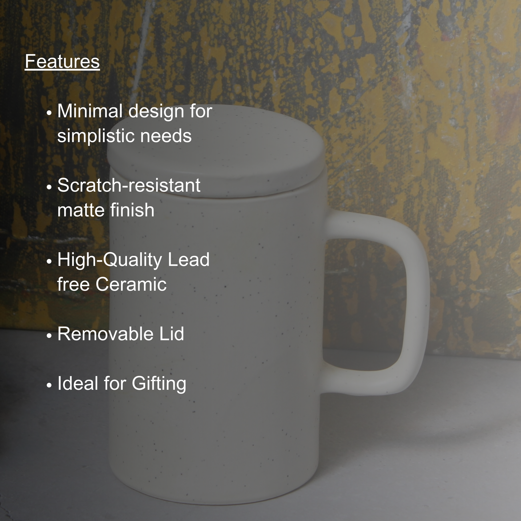 Ivory Mug with Removable Lid – Perfect for keeping it hot