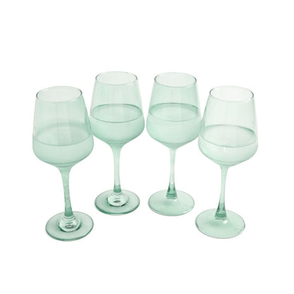 Wine Glass Set -Sage Green (300ml) Crystal Glassware Set