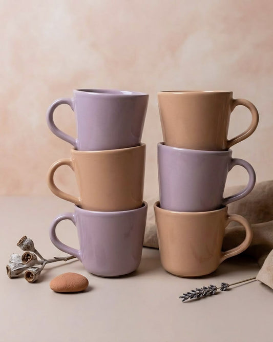 Tea Cup Set- Everyday Pastels, Honey & Mauve (set of 4)
