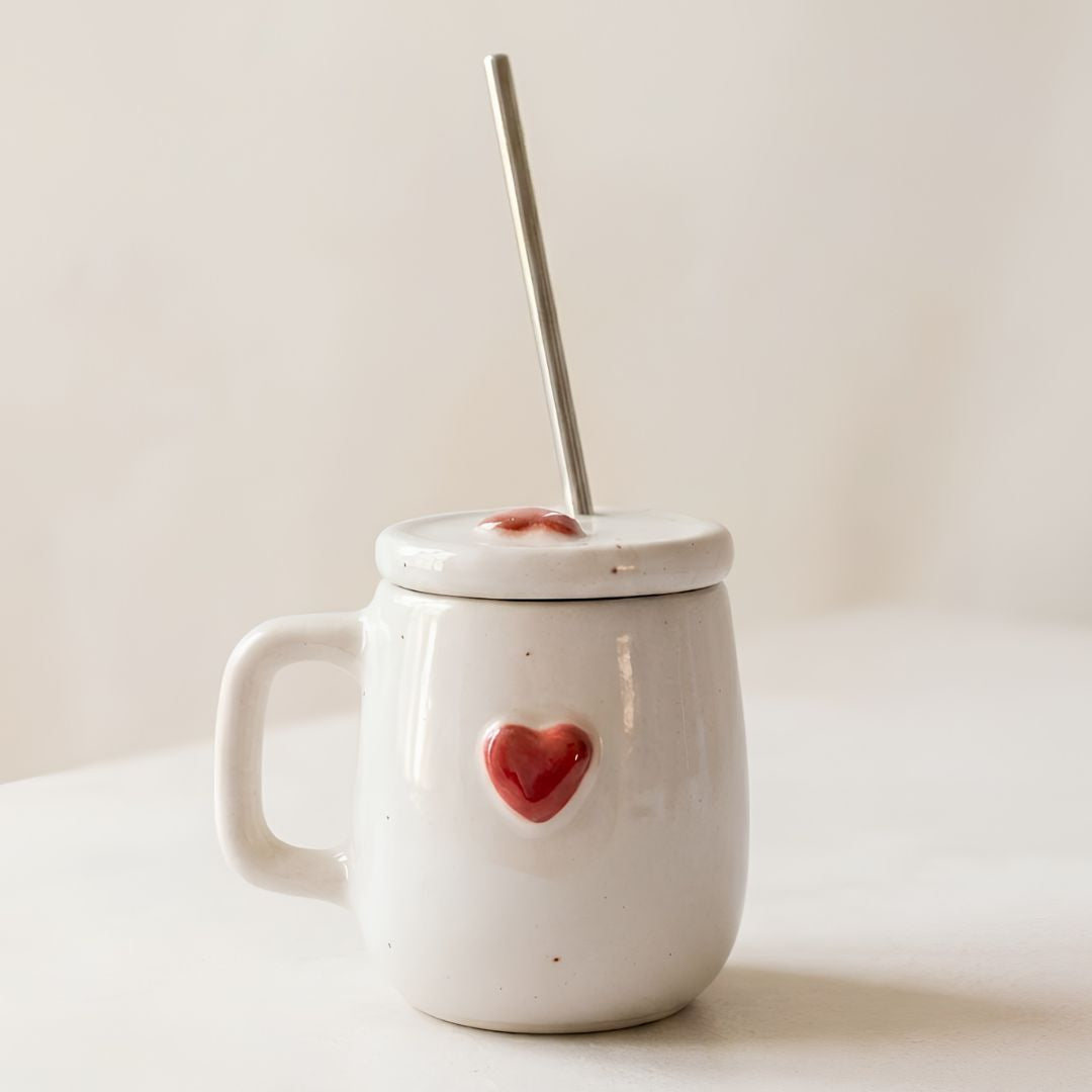 Hearts & Dots Tumbler- With Lid & Straw (350ml)