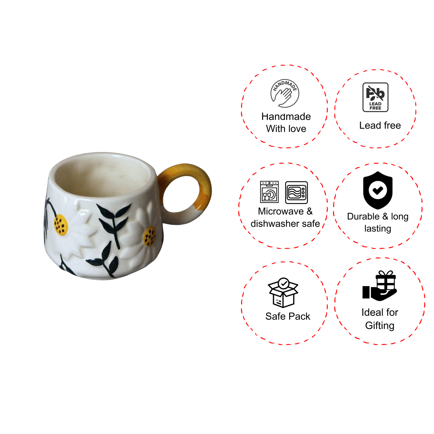 Sunflower Mug Set of 2 – Brighten Your Coffee & Tea Time