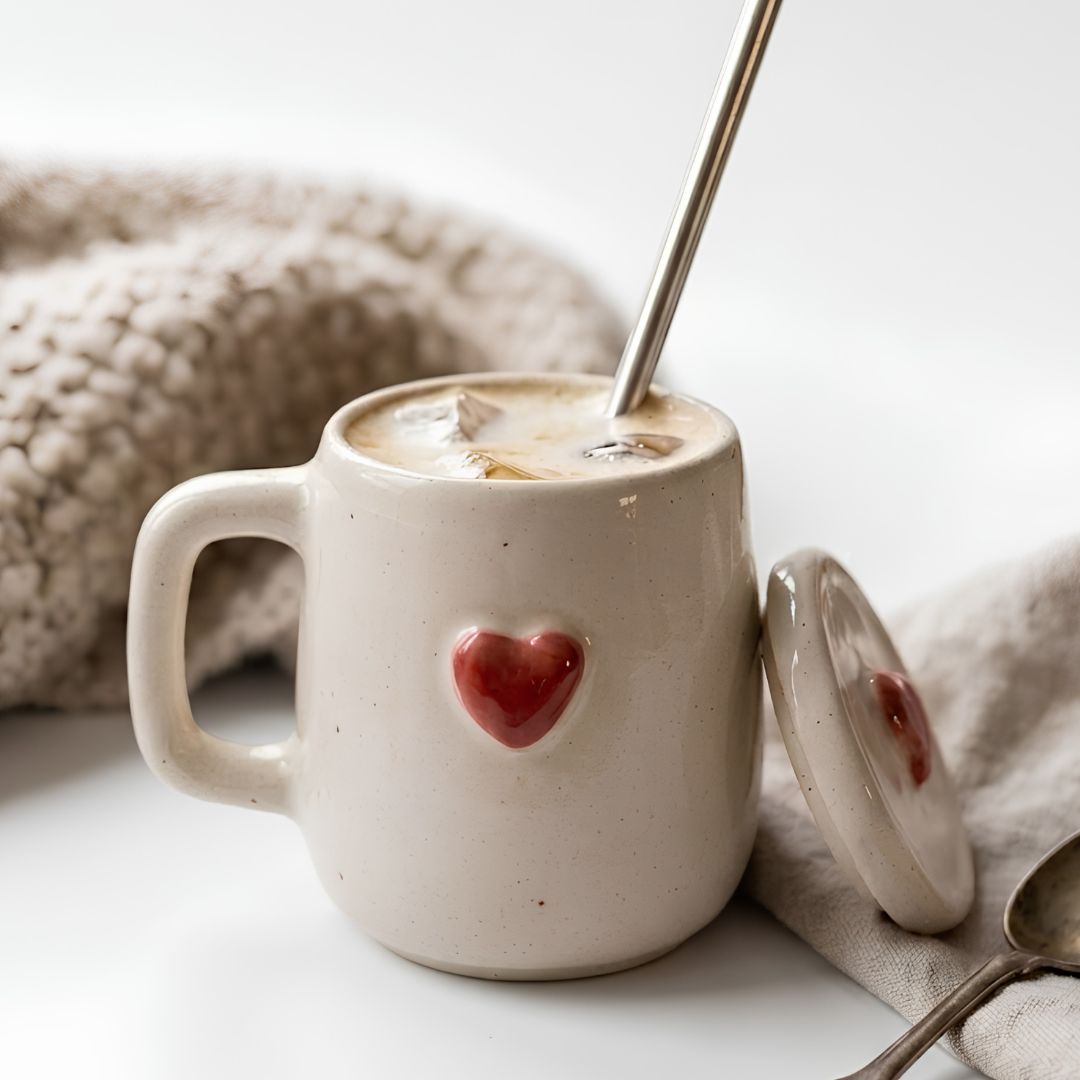 Hearts & Dots Tumbler- With Lid & Straw (350ml)