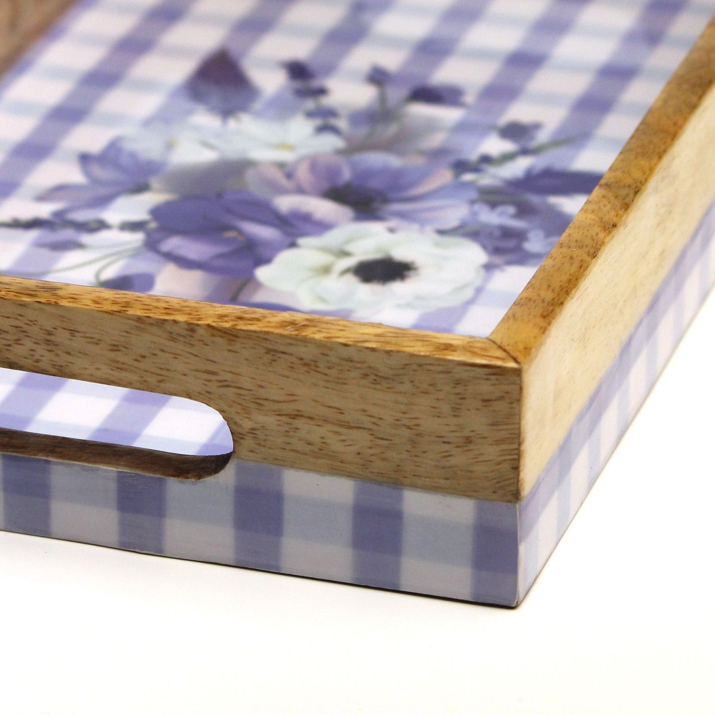 Lavender Cottage Serving Tray- 14"X 8" (Mango wood)