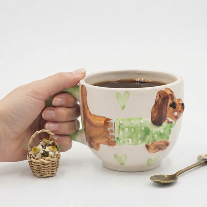 Paws & hearts mug - 300ml Green