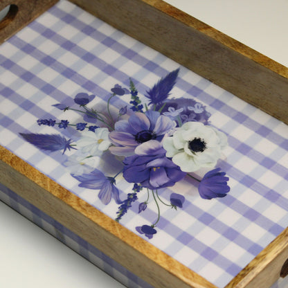 Lavender Cottage Serving Tray- 14"X 8" (Mango wood)