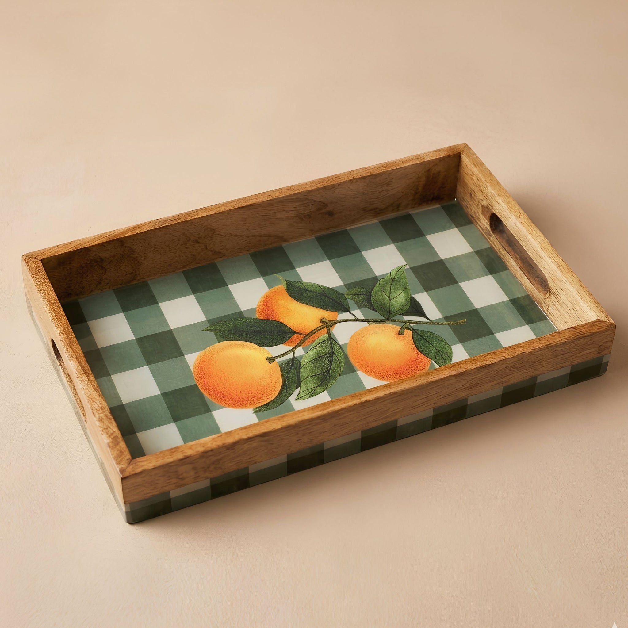 Orange Grid Serving Tray- 14