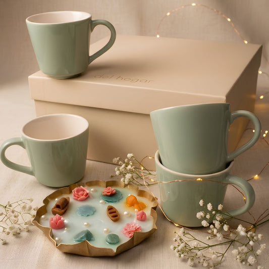 Giftbox- Tea by the Lotus Pond (4 Tea Cups + Lotus Pond Candle)